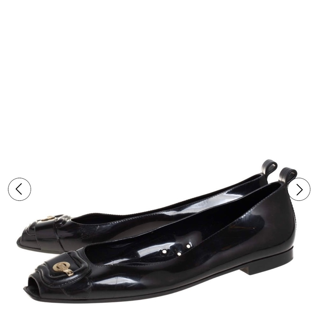 Fendi Black Jelly/Black Embellished PeepToe Ballet Flats Size 39🥿👠🎁🔥